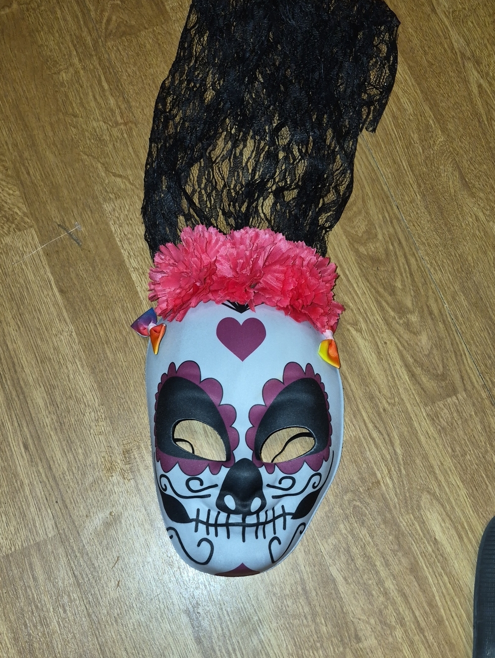 Sugar Skull Day of the Dead Costume Veiled Mask